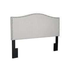 Off White Upholstered Twin Headboard with Soft Fabric and Classic Design