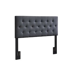 Black Twin Upholstered Headboard with Padded Design and Durable Finish