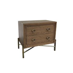 Aurora 2 Drawer Nightstand W/ USB - Latte