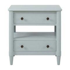 Ocean-Colored Nightstand with Transitional Casual Style for Bedroom Decor