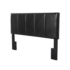 Black Upholstered Twin Headboard with Soft Fabric and Sturdy Frame Design