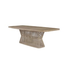 Elements Rope Pedestal Dining Table In Toffee Finish