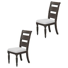 Solid Hardwood Ladder Back Dining Chair for Kitchen Dining Room, Set of 2