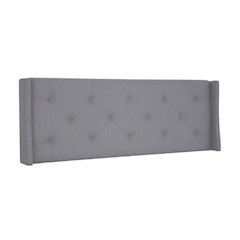 Gray Upholstered King Headboard with Rubberwood Frame and Padded Design