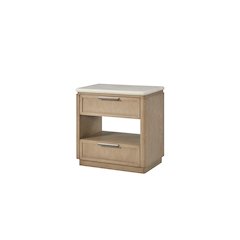 Elements Two Drawer Nightstand with Oak Veneer Drawer Fronts - Toffee