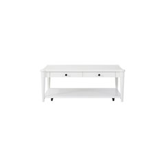 Wilmington Wood Top Cocktail Table W/ Casters-White