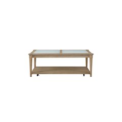 Wilmington Frosted Glass Top Cocktail Table W/ Casters