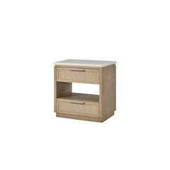 Transitional Elements Two Drawer Nightstand with Rope Fronts