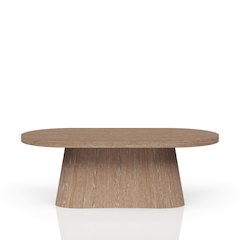 Elements Oval Pedestal Table - In Cocoa Finish