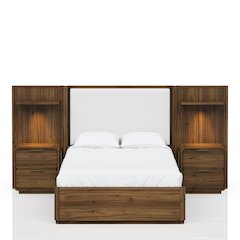 Summerfield King Upholstered Wall Bed in Walnut Finish