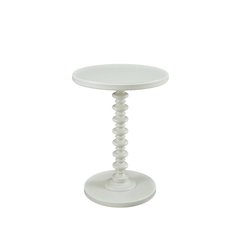 White Round Spindle Coffee Table with Elegant Design and Lightweight Build