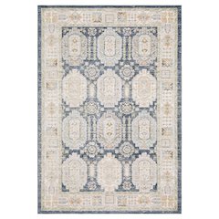 Casual Rug 5' 3" X  7' 6" Size in Blue/ Gold Color