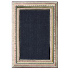 Casual Rug 3' 3" X  5' Size in Navy/ Multi Color