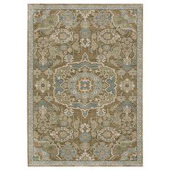Casual Rug 3' 3" X  5' Size in Brown/ Blue Color
