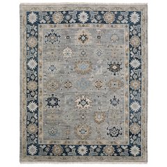 Casual Rug 6' X  9' Size in Grey/ Blue Color