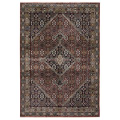 Casual Rug 5' 3" X  7' 6" Size in Red/ Multi Color