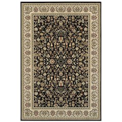 KASHAN Black 5' 3 X  7' 6 Area Rug