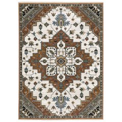 5X8 Traditional Rug Made of Polyester, Rust color