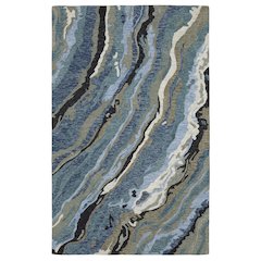 8X11 Contemporary Rug Made of Wool, Blue color