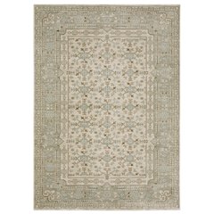 Casual Rug 5' 3" X  7' 6" Size in Beige/ Blue Color