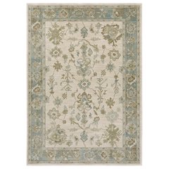 Traditional Rug 5' 3" X  7' 6" Size in Beige/ Blue Color