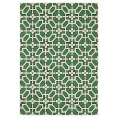 Casual Rug 6' 7" X  9' 2" Size in Ivory/ Green Color