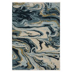 8X11 Contemporary Rug Made of Polyester, Blue color