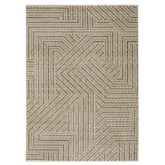 8X11 Casual Rug Made of Polyester, Beige color
