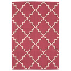 Casual Rug 7'10" X 10' Size in Pink/ Ivory Color