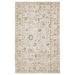 10X13 Traditional Rug Made of Wool and Viscose, Beige color