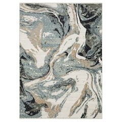 10X13 Contemporary Rug Made of Polyester, Blue color
