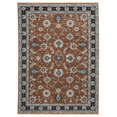 10X13 Traditional Rug Made of Polyester, Rust color