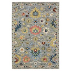 10X13 Traditional Rug Made of Wool/Nylon, Grey color
