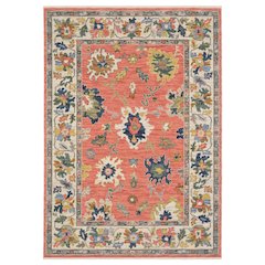 10X13 Traditional Rug Made of Wool/Nylon, Pink color