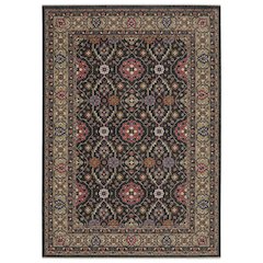 Traditional Rug 3'10" X  5' 5" Size in Charcoal/ Pink Color