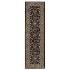 Traditional Rug 2' 3" X  7' 6" Size in Charcoal/ Pink Color