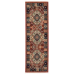 Lilihan Runner Size Traditional Style Rug Red Color