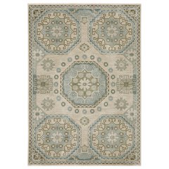 Casual Rug 2' 3" X  7' 6" Size in Beige/ Blue Color