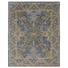 Traditional Rug 2' 6" X 10' Size in Blue/ Green Color