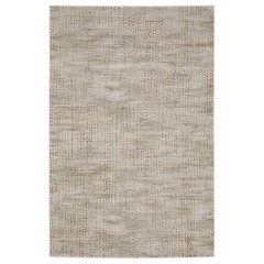 Contemporary Rug 2' 3" X  7' 6" Size in Grey/ Gold Color