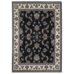Traditional Rug 3'10" X  5' 5" Size in Navy/ Ivory Color