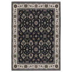 Traditional Rug 6' 7" X  9' 6" Size in Blue/ Ivory Color