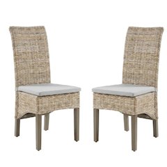 Gray dining chair set with sturdy frame and comfortable seats for dining room