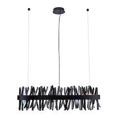 Glacier 42-in (40-watt) LED Black Nickel Wave Linear Pendant