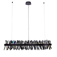 Glacier 60-in (60-watt) LED Black Nickel Wave Linear Pendant