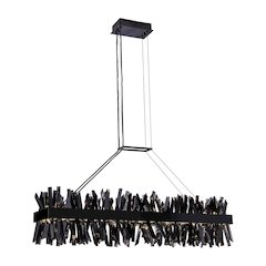 Glacier 48-in (108-watt) LED Black Nickel Rectangular Linear Pendant