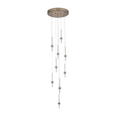 Goccia 21.75-in (63-watt) LED Winter Brass Chandelier