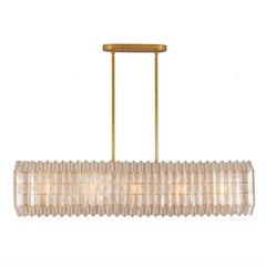 Fractal 52-in 10 Light (40-watt) Oxidized Gold Leaf Linear Pendant