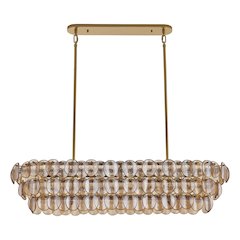 Uroko 49.5-in 9 Light (40-watt) Polished Winter Brass Linear Pendant