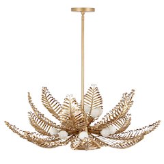 Fern 36-in 14 Light (40-watt) Modern Gold Chandelier